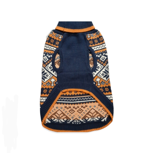 Pet sweater Orange Orange Navy white sz Med Nwtgs Dog shirt - Picture 10 of 11